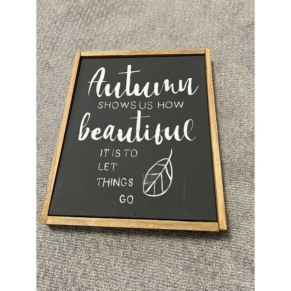 Two-Sided Hand Painted Autumn Sign 18”x21” - Picture 1 of 7